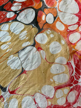 Load image into Gallery viewer, Orange Very Random 21x21 Square Habotai silk. Wear this unique piece in your hair, as a neckerchief, pocket square, or accessorize your dog.