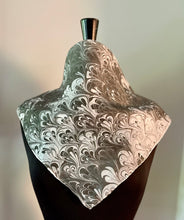 Load image into Gallery viewer, Black and White Bouquet 21x21 Square Habotai silk. For your hair, as a neckerchief , pocket square, or accessorize your  dog.