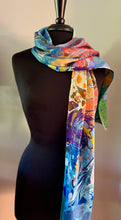Load image into Gallery viewer, Double sided Random Colors Charmeuse Silk 72x14” bold fun. This beautiful silk makes a unique dresser cover and scarf