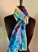 Load image into Gallery viewer, Double sided Random Colors Charmeuse Silk 72x14” bold fun. This beautiful silk makes a unique dresser cover and scarf