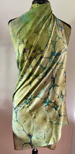 Load image into Gallery viewer, Green  Italian vein Habotai Silk 35x57 Sarong Wrap