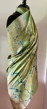 Load image into Gallery viewer, Green  Italian vein Habotai Silk 35x57 Sarong Wrap