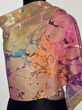Load image into Gallery viewer, Fall Colors Crepe de chine 72x22” bold fun. This beautiful silk shawl also can  be a shirt and  skirt!