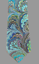Load image into Gallery viewer, Turquoise Blue Multicolored bouquet 3” Silk Tie  water marbled