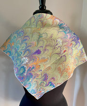 Load image into Gallery viewer, Colors Bouquet Pattern 21x21 Square Habotai silk. Wear this unique piece in your hair, as a neckerchief, pocket square, or accessorize your dog.