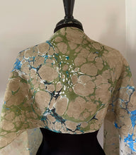 Load image into Gallery viewer, Green Italian Vein Patterned Habotai Silk