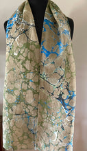 Load image into Gallery viewer, Green Italian Vein Patterned Habotai Silk
