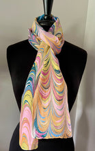 Load image into Gallery viewer, Orange Pink Multicolor Combed Habotai Silk