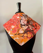Load image into Gallery viewer, Orange Twice Very Random 21x21 Square Habotai silk. Wear this unique piece in your hair, as a neckerchief , pocket square, or accessorize your dog.