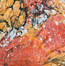 Load image into Gallery viewer, Orange Twice Very Random 21x21 Square Habotai silk. Wear this unique piece in your hair, as a neckerchief , pocket square, or accessorize your dog.