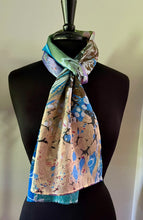 Load image into Gallery viewer, Two sided Lots of Color Charmeuse Silk 72x14” bold fun. This beautiful silk makes a unique dresser cover and scarf