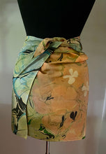 Load image into Gallery viewer, Klimt Flowers two sided Crepe de chine 72x22” bold fun. This beautiful silk shawl also can be a shirt and skirt!