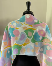 Load image into Gallery viewer, Barbie.  Polka dots pink, blue, lavender Habotai Silk 14x72
