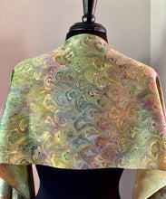 Load image into Gallery viewer, Chartreuse bouquet Charmeuse  Silk 72x14” bold fun. This beautiful silk makes a unique dresser cover and scarf