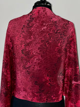 Load image into Gallery viewer, Red bouquet shawl.  Habotai silk 72x22” bold fun. This beautiful silk makes a unique dresser cover and scarf.