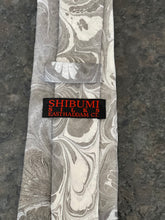 Load image into Gallery viewer, Gray & White bouquet 3” Silk Tie  water marbled