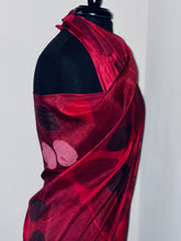 Load image into Gallery viewer, Red Stone Sarong Wrap 44x69 water marbled Habotai Silk combed