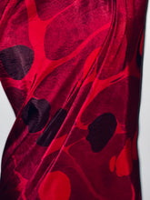 Load image into Gallery viewer, Red Stone Sarong Wrap 44x69 water marbled Habotai Silk combed