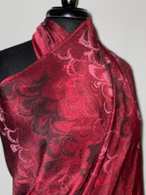 Load image into Gallery viewer, Red Bouquet Sarong Wrap 44x69 water marbled Habotai Silk combed