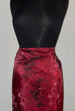 Load image into Gallery viewer, Red Bouquet Sarong Wrap 44x69 water marbled Habotai Silk combed