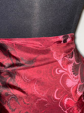 Load image into Gallery viewer, Red Bouquet Sarong Wrap 44x69 water marbled Habotai Silk combed