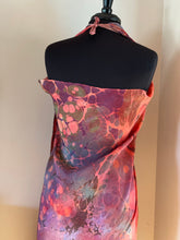 Load image into Gallery viewer, Rainbow dyed Sarong Wrap 44x69 water marbled Habotai Silk random.