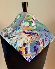 Load image into Gallery viewer, Random colors 21x21 Square Habotai silk. Wear this unique piece in your hair, as a neckerchief, pocket square, or accessorize your dog.