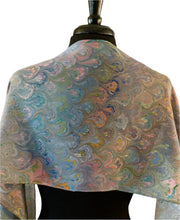 Load image into Gallery viewer, Blue spring multi colored bouquet  Patterned Habotai Silk