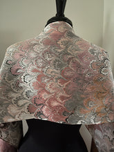 Load image into Gallery viewer, Neutral brown bouquet two sided Charmeuse  Silk 72x14” bold fun. This beautiful silk makes a unique dresser cover and scarf
