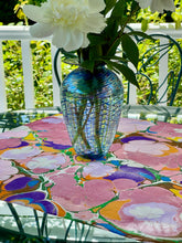 Load image into Gallery viewer, Flowers 21x21 Square Habotai silk. Wear this unique piece in your hair, as a neckerchief, pocket square, or accessorize your dog.