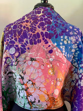 Load image into Gallery viewer, Colors shawl. .  Crepe de chine 72x22” bold fun. This beautiful silk makes a unique dresser cover and scarf