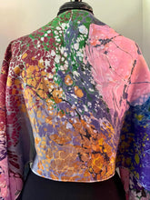 Load image into Gallery viewer, Colors shawl. .  Crepe de chine 72x22” bold fun. This beautiful silk makes a unique dresser cover and scarf