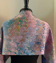 Load image into Gallery viewer, Twice marbled bouquet Charmeuse Silk 72x14” bold fun. This beautiful silk makes a unique dresser cover and scarf.