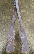 Load image into Gallery viewer, Gray bouquet water marbled silk bow tie