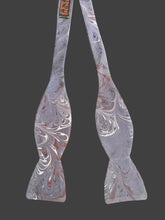 Load image into Gallery viewer, Gray bouquet water marbled silk bow tie