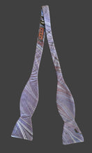 Load image into Gallery viewer, Gray chevron water marbled silk bow tie