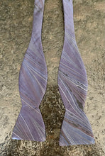 Load image into Gallery viewer, Gray chevron water marbled silk bow tie