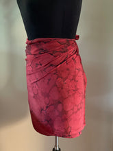 Load image into Gallery viewer, Red Italian Vein shawl. . Crepe de chine 72x22” bold fun. This beautiful silk makes a perfect top, skirt and scarf.
