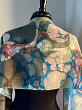 Load image into Gallery viewer, Double Marbled Italian Vein Water Marbled Habotai Silk 14x72.