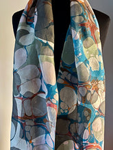 Load image into Gallery viewer, Double Marbled Italian Vein Water Marbled Habotai Silk 14x72.