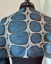 Load image into Gallery viewer, Black TriStone Pattern Water Marbled Habotai Silk 14x72.