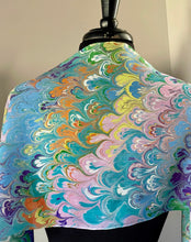 Load image into Gallery viewer, Blue Multicolored bouquet pattern Habotai Silk