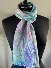 Load image into Gallery viewer, Blue spring many colored flame pattern Habotai Silk