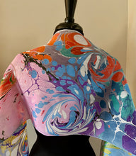 Load image into Gallery viewer, Blue pink purple random pattern Habotai Silk