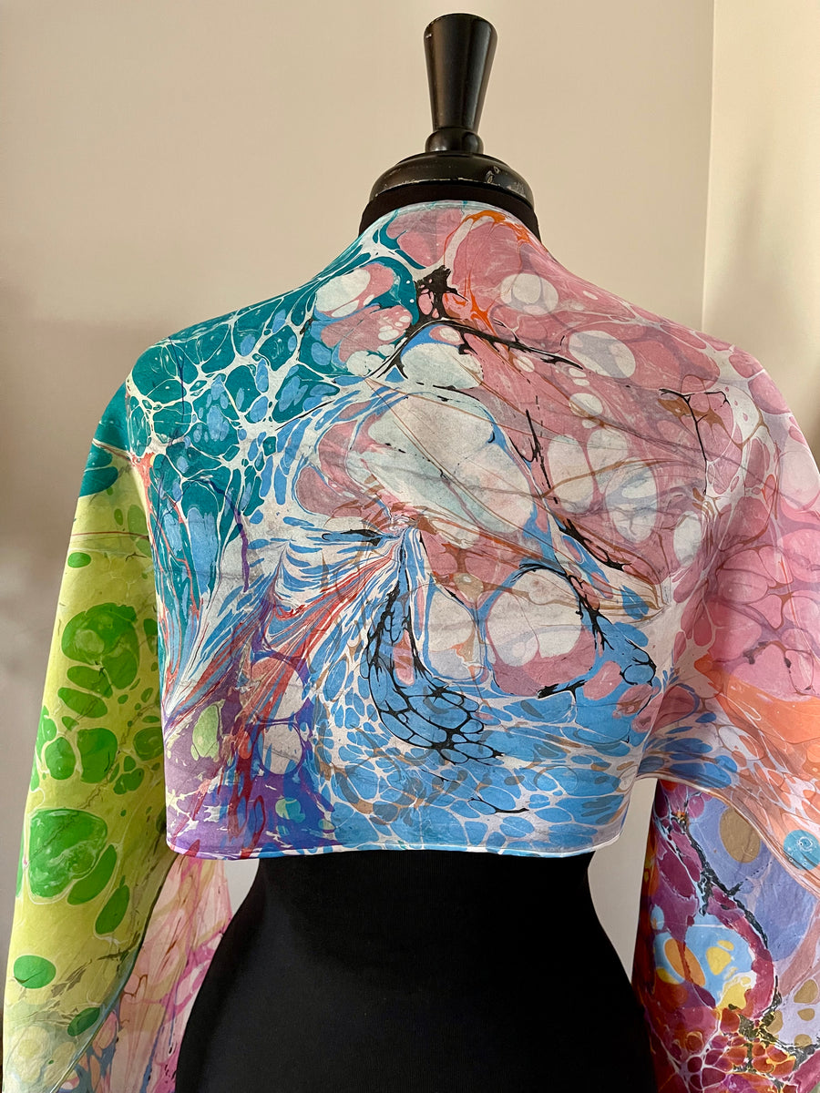 Double marbled Silk, Random colors, table runner or wall
