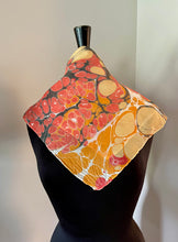 Load image into Gallery viewer, Orange Very Random 21x21 Square Habotai silk. Wear this unique piece in your hair, as a neckerchief, pocket square, or accessorize your dog.