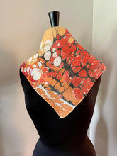 Load image into Gallery viewer, Orange Very Random 21x21 Square Habotai silk. Wear this unique piece in your hair, as a neckerchief, pocket square, or accessorize your dog.