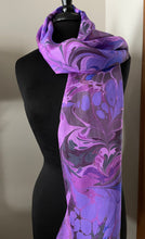 Load image into Gallery viewer, Purple Pink Marbled over hand dyed silk.  One of a kind!