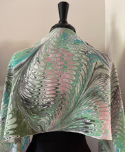 Load image into Gallery viewer, Green combed pattern 14x72”  Habotai Silk