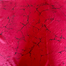Load image into Gallery viewer, Red Italian Vein 21x21 Square Habotai silk. Wear this unique piece in your hair, as a neckerchief, pocket square, or accessorize your dog.